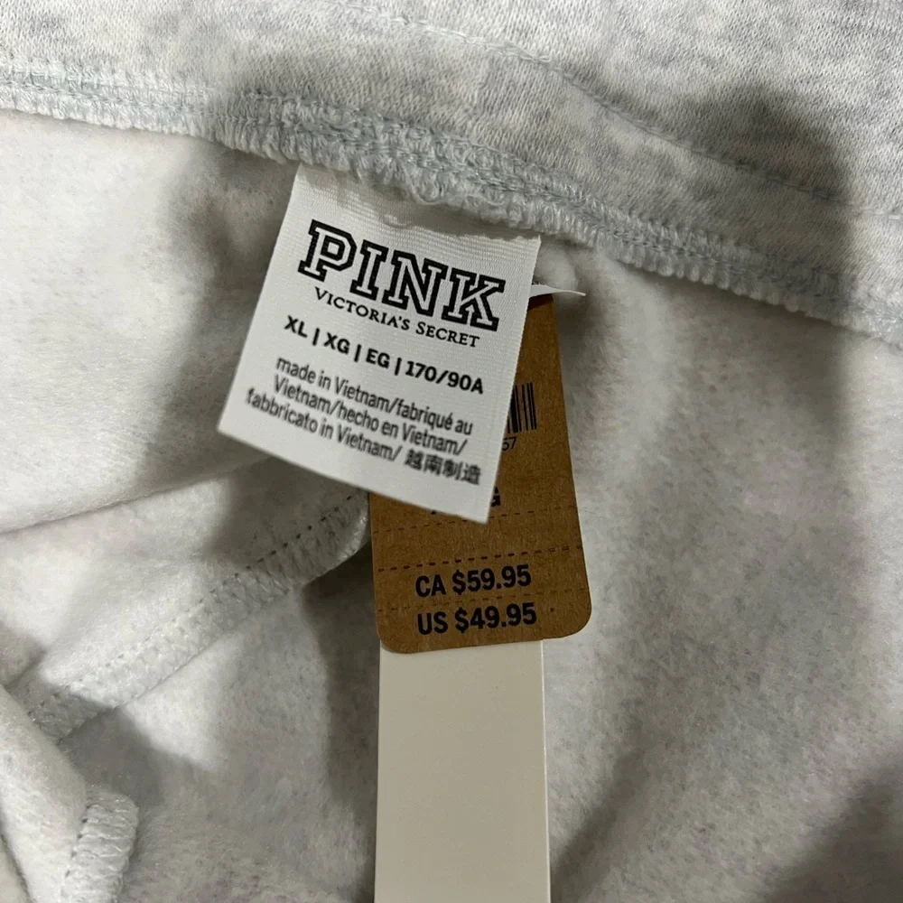 NEW NWT VS Victoria Secret PINK light heather grey XL skinny jogger - Picture 6 of 8